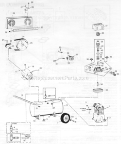 Page A Diagram and Parts List for VT618200  Campbell Hausfeld Compressor